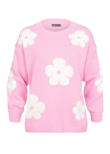 Cloud 5ive Damen Pullover Strickpullover Sweater mit Blumen-Motiv und Rundhals Cloud 5ive Damen Pullover Strickpullover Sweater mit Blumen-Motiv und Rundhals von Cloud 5ive