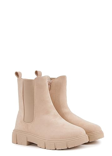 Cloud 5ive Damen Schuhe Kunstleder Stiefel mit Zipper u. elastischem Band von Cloud 5ive