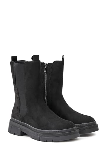 Cloud 5ive Damen Schuhe Kunstleder Stiefel mit Zipper u. elastischem Band von Cloud 5ive