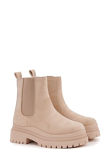 Cloud 5ive Damen Schuhe Plateau Stiefel mit Zipper u. elastischem Band von Cloud 5ive