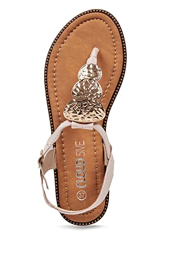 Cloud 5ive Damen Schuhe Zehensteg Sandalen m. goldenen Deko-Blättchen rosa Cloud 5ive Damen Schuhe Zehensteg Sandalen m. goldenen Deko-Blättchen rosa von Cloud 5ive
