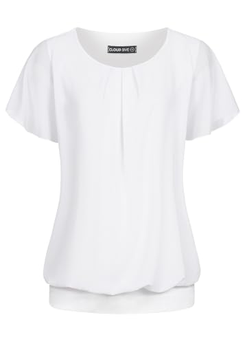 Cloud 5ive Damen Shirt Chiffon Top 2-lagig mit Fledermausärmeln von Cloud 5ive