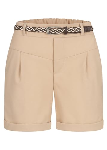 Cloud 5ive Damen Shorts Scuba Crepe Pants mit Umschlag 2-Pockets inkl. Flechtgürtel von Cloud 5ive