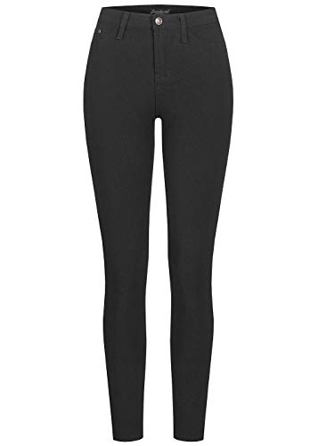 Cloud 5ive Damen Skinny Jeggings Hose 2 Deko Taschen vorne schwarz Denim von Cloud 5ive