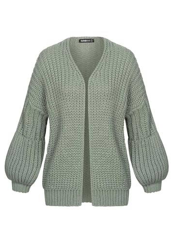 Cloud 5ive Damen Strickjacke Grobstrick Cardigan mit Pufferärmeln von Cloud 5ive