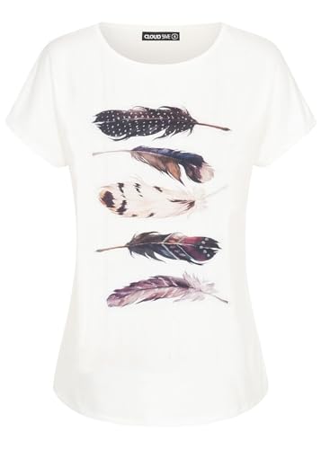 Cloud 5ive Damen T-Shirt Viskose Rundhals Shirt mit diversen Prints von Cloud 5ive