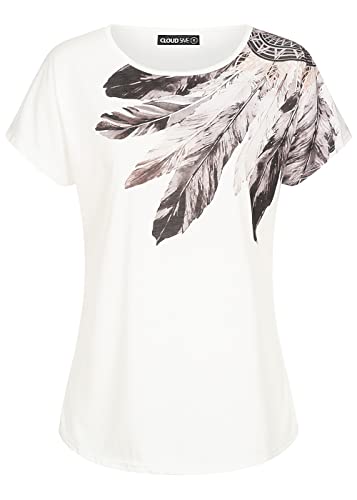 Cloud 5ive Damen Viskose T-Shirt mit Traumfänger Print von Cloud 5ive