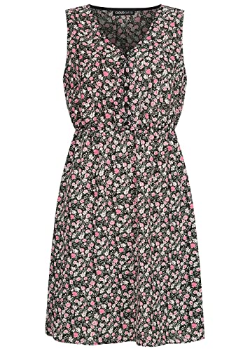 Cloud 5ive Damen leichtes Sommerkleid mit Knopfleiste Blumen Print schwarz mc von Cloud 5ive
