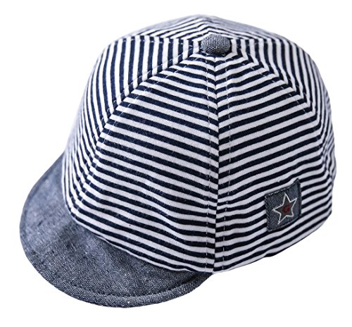 Cloud Kids Baby Kinder Mütze Junge Baseball Cap Hut Streifen Schirmmütze Sonnenhut Blau Größe 44 von Cloud Kids