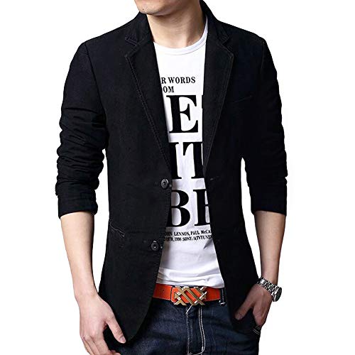 Allthemen Slim Fit Freizeit Herren Blazer Sakko Schwarz X-Small Allthemen Slim Fit Freizeit Herren Blazer Sakko Schwarz X-Small von Allthemen