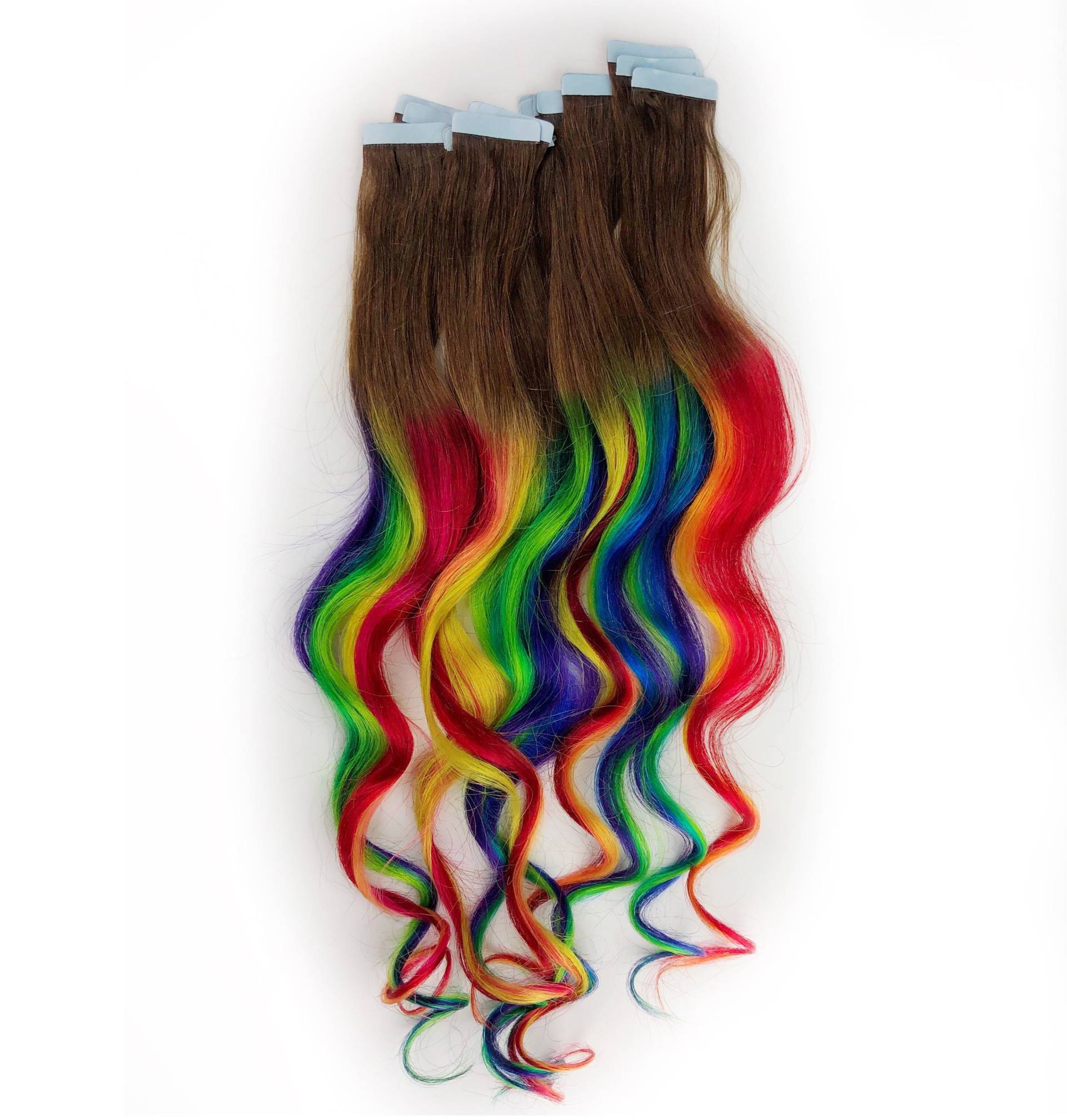 Regenbogen Tape Ins Menschenhaarexpans, in Verlängerungen Bunt von Cloud9Jewels