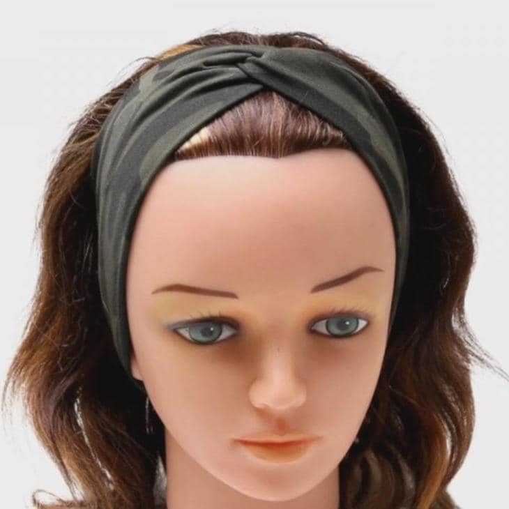 Army Camo Twisted Stirnband - Stretch Baumwoll-Jersey Haarband Für Kinder Und Erwachsene Handmade Czechia von CloudLoomCo