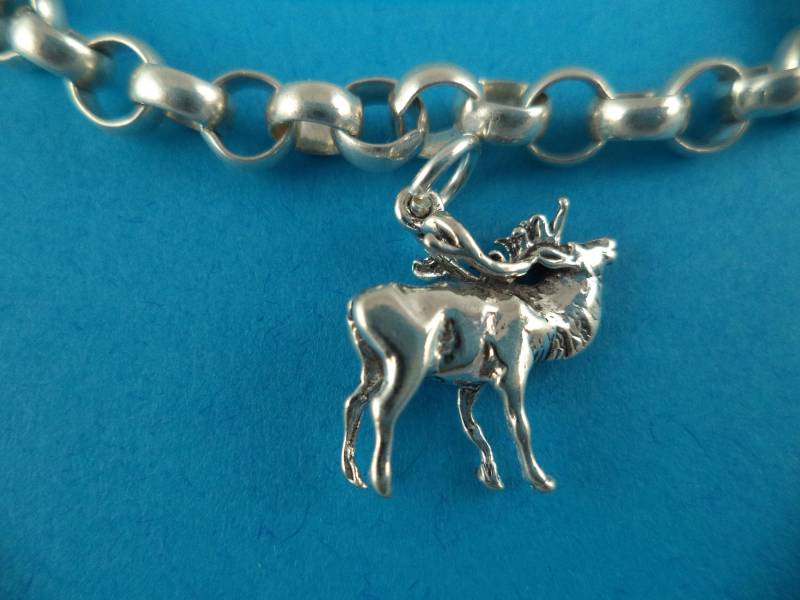 sterling Silber Brunft Elch Anhänger Für Bettelarmband sterling Silber Brunft Elch Anhänger Für Bettelarmband von CloudcroftTrading