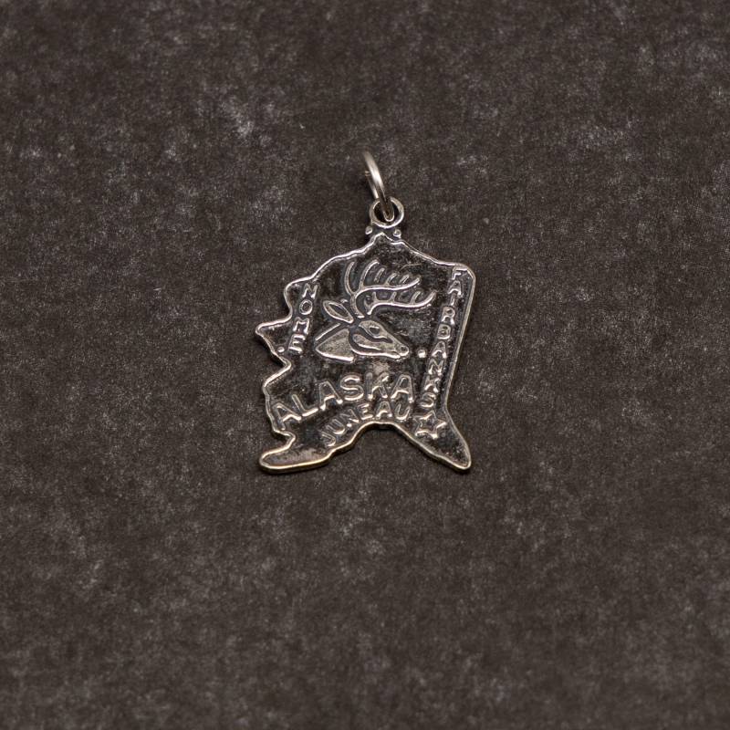 sterling Silber Bundesstaat Alaska Anhänger Für Bettelarmband sterling Silber Bundesstaat Alaska Anhänger Für Bettelarmband von CloudcroftTrading