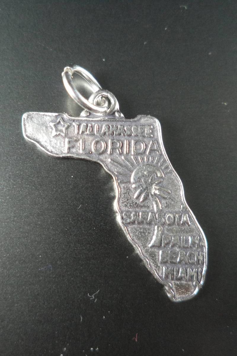 sterling Silber Bundesstaat Florida Anhänger Für Charm Armband sterling Silber Bundesstaat Florida Anhänger Für Charm Armband von CloudcroftTrading