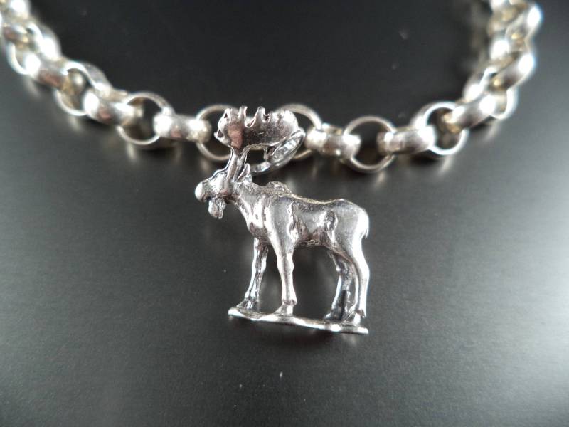 sterling Silver 3D Elch Anhänger Für Armband Oder Halskette sterling Silver 3D Elch Anhänger Für Armband Oder Halskette von CloudcroftTrading