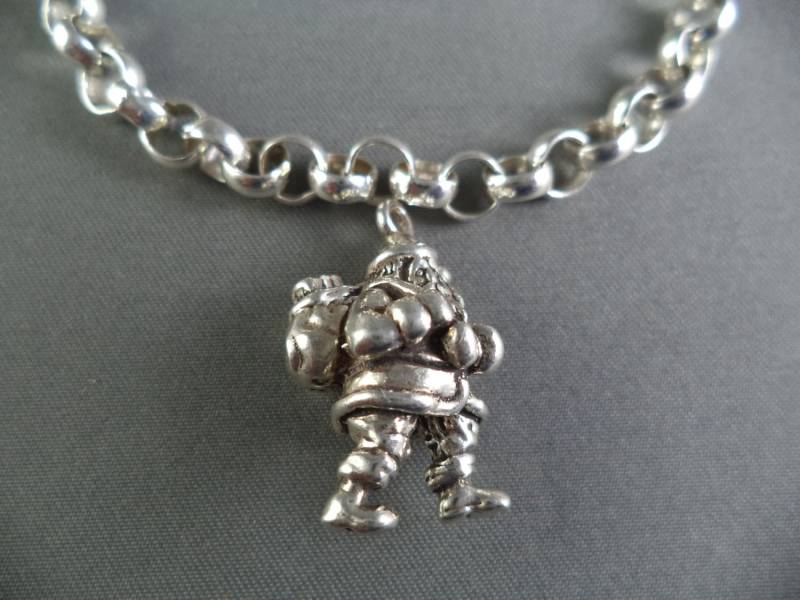 sterling Silver 3D Weihnachtsmann Anhänger Für Armband Oder Halskette von CloudcroftTrading