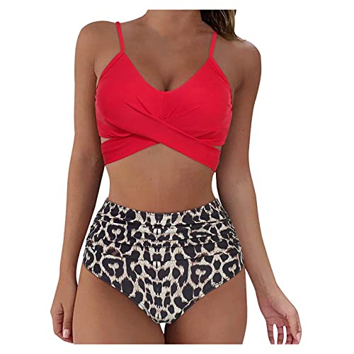 Cloudsemi Bikini Damen Set Push Up Geteilter Badeanzug V Ausschnitt Blumenmuster Zweiteiliger Badeanzug Swimsuit von Cloudsemi