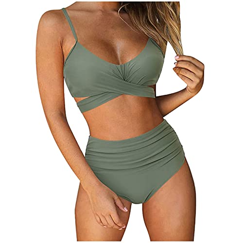 Cloudsemi Bikini Damen Set Push Up Geteilter Badeanzug V Ausschnitt Blumenmuster Zweiteiliger Badeanzug Swimsuit von Cloudsemi