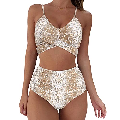 Cloudsemi Bikini Damen Set Push Up Geteilter Badeanzug V Ausschnitt Blumenmuster Zweiteiliger Badeanzug Swimsuit von Cloudsemi