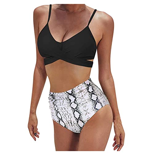 Cloudsemi Bikini Damen Set Push Up Geteilter Badeanzug V Ausschnitt Blumenmuster Zweiteiliger Badeanzug Swimsuit von Cloudsemi