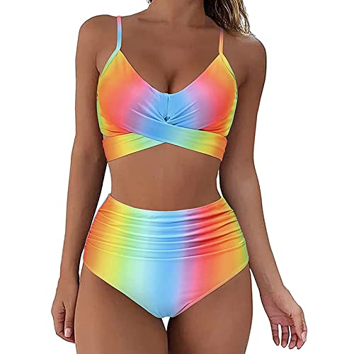 Cloudsemi Bikini Damen Set Push Up Geteilter Badeanzug V Ausschnitt Blumenmuster Zweiteiliger Badeanzug Swimsuit von Cloudsemi