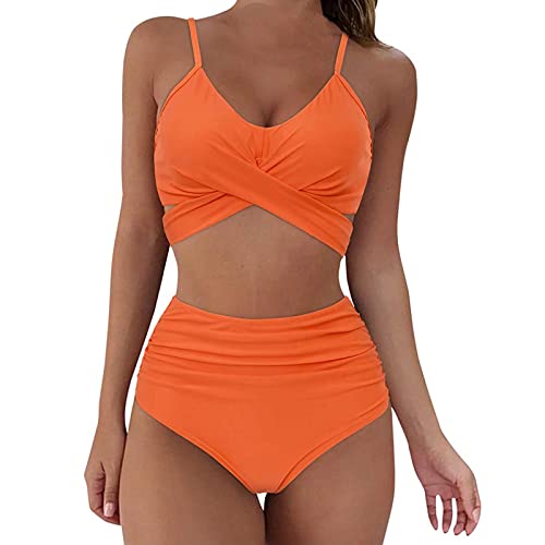 Cloudsemi Bikini Damen Set Push Up Geteilter Badeanzug V Ausschnitt Blumenmuster Zweiteiliger Badeanzug Swimsuit von Cloudsemi