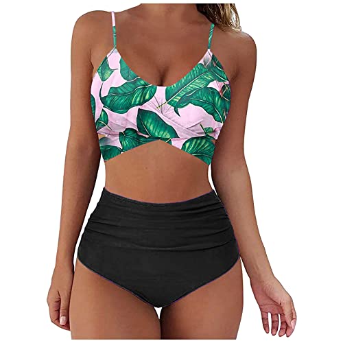 Cloudsemi Bikini Damen Set Push Up Geteilter Badeanzug V Ausschnitt Blumenmuster Zweiteiliger Badeanzug Swimsuit von Cloudsemi