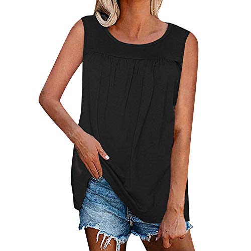 Damen T-Shirts Ärmellos Tank Tops Casual Loose Tunika Bluse Shirt von Cloudsemi