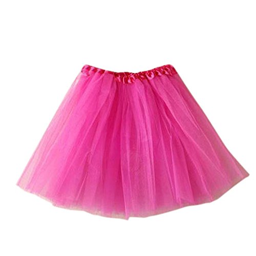 Damen Tütü Tutu Minirock Petticoat Tanzkleid Ballettrock Pettiskirt Unterrock, Mutter, Rosarot von Cloudsemi