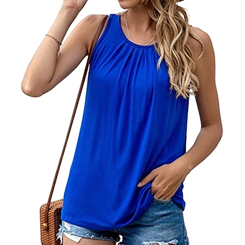 T-Shirt Damen Ärmellose Sommer Tunika Loose Fit Tank Tops von Cloudsemi