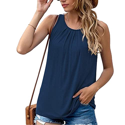 T-Shirt Damen Ärmellose Sommer Tunika Loose Fit Tank Tops von Cloudsemi