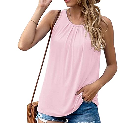 T-Shirt Damen Ärmellose Sommer Tunika Loose Fit Tank Tops von Cloudsemi