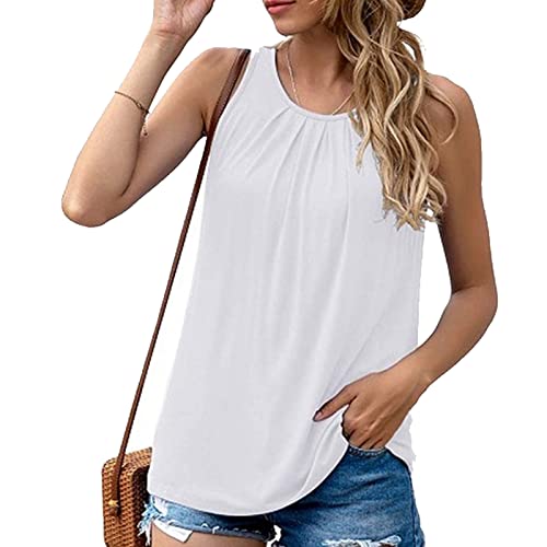 T-Shirt Damen Ärmellose Sommer Tunika Loose Fit Tank Tops von Cloudsemi