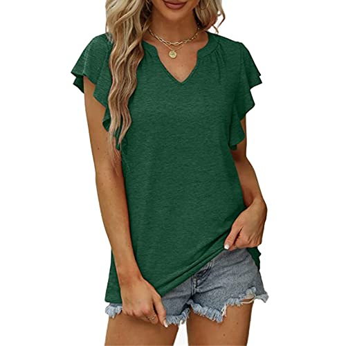 T-Shirt Damen Kurzarm V Ausschnitt Sexy Sommer Oberteile Tops Tunika Oberteile Top Hemd Sommer Frühling von Cloudsemi