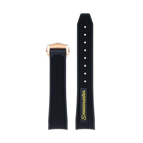 Clouism Für Omega Speedmaster Moonwatch Seamaster 300 AT150 PLANET OCEAN 600 Uhrenarmband 20mm bis 21mm Armband für Herren und Damen(Black Yellow 5,20mm) von Clouism