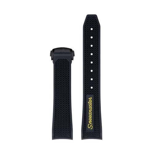 Clouism Für Omega Speedmaster Moonwatch Seamaster 300 AT150 PLANET OCEAN 600 Uhrenarmband 20mm bis 21mm Krokodillederarmband für Herren und Damen(Black Yellow 2,21mm) von Clouism