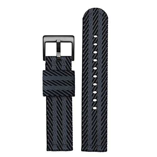 Clouism Mode gewebter Nylon Uhrenband für Omega Seahorse 300 Leinwand verdickte Sportgurt 18mm 20 mm 22 mm 24 mm(Black gray black,20mm) von Clouism