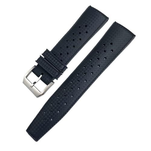 Clouism Uhrenarmbänder aus Fluorkautschuk, passend für IWC Pilot, Gummi-Silikon-Armband, weiche Tauchbänder(Black,21mm) von Clouism