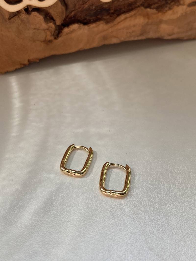 Echt Vergoldete Rechteckige Ohrstecker, Classy, Simpel, Nickelfrei, Kreolen, Gold Echt Vergoldete Rechteckige Ohrstecker, Classy, Simpel, Nickelfrei, Kreolen, Gold von CloveJewelryDesigns