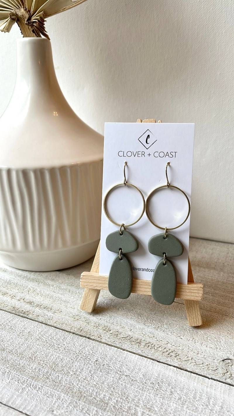 Ton Ohrringe | Messing Akzent Statement Boho von CloverandCoast
