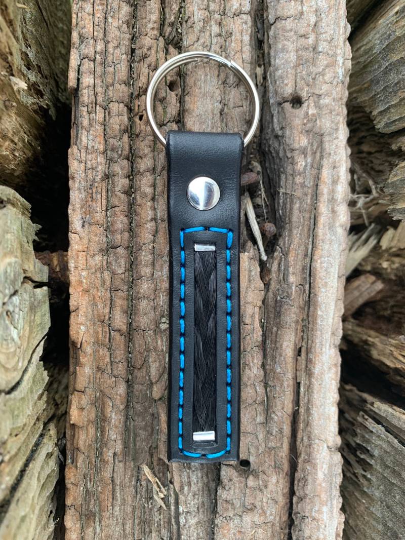 Schlüsselanhänger Aus Leder Und Pferdehaar von CloverleafLeather