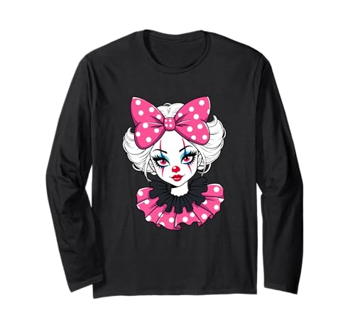 Clown Girlfriend Clowns Gesicht Zirkus Mädchen Kostüm Langarmshirt von Clown Frauen Makeup Zirkus Spaß