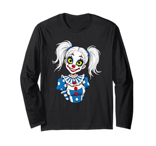 Clowngirl Girlfriend Clown Gesicht Zirkus Mädchen Kostüm Langarmshirt von Clown Frauen Makeup Zirkus Spaß