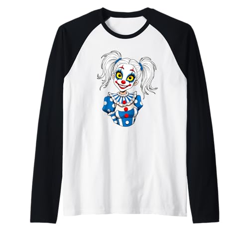 Clowngirl Girlfriend Clown Gesicht Zirkus Mädchen Kostüm Raglan von Clown Frauen Makeup Zirkus Spaß