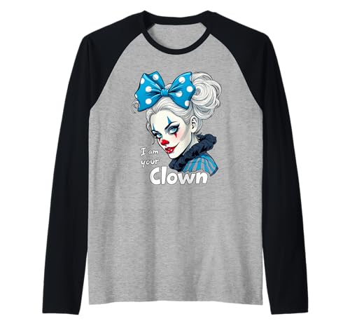 I Am Your Clown Girlfriend Clowngirl Gesicht Zirkus Mädchen Raglan von Clown Frauen Makeup Zirkus Spaß