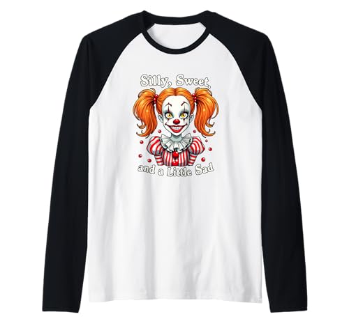 Silly Sweet Little Sad Girlfriend Clowngirl Zirkus Mädchen Raglan von Clown Frauen Makeup Zirkus Spaß