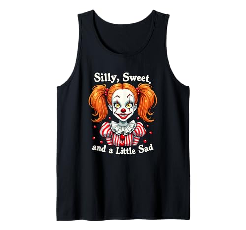 Silly Sweet Little Sad Girlfriend Clowngirl Zirkus Mädchen Tank Top von Clown Frauen Makeup Zirkus Spaß