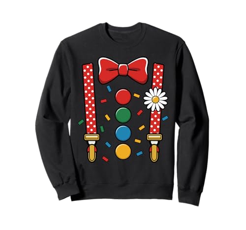 Faschingskostüm Damen Männer Fasching Karneval Clown Kostüm Sweatshirt von Clown Kostüm Damen Karneval Kostüm Kinder