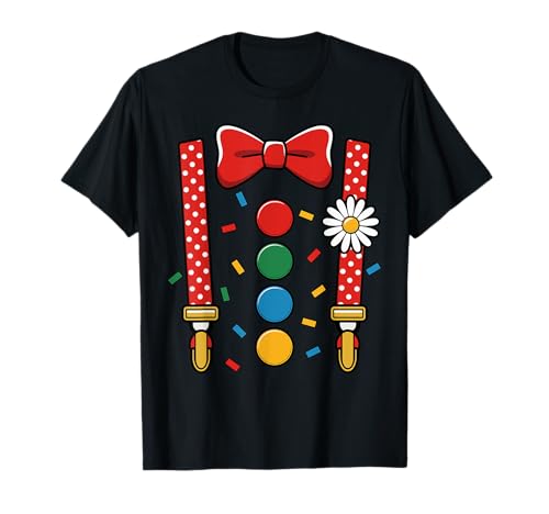 Faschingskostüm Damen Männer Fasching Karneval Clown Kostüm T-Shirt von Clown Kostüm Damen Karneval Kostüm Kinder